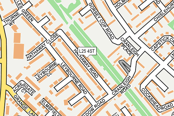 L25 4ST map - OS OpenMap – Local (Ordnance Survey)