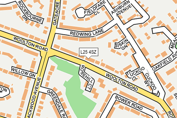 L25 4SZ map - OS OpenMap – Local (Ordnance Survey)