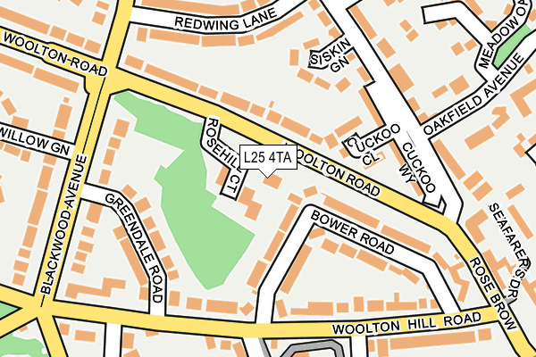 L25 4TA map - OS OpenMap – Local (Ordnance Survey)