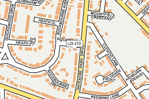 L25 4TD map - OS OpenMap – Local (Ordnance Survey)