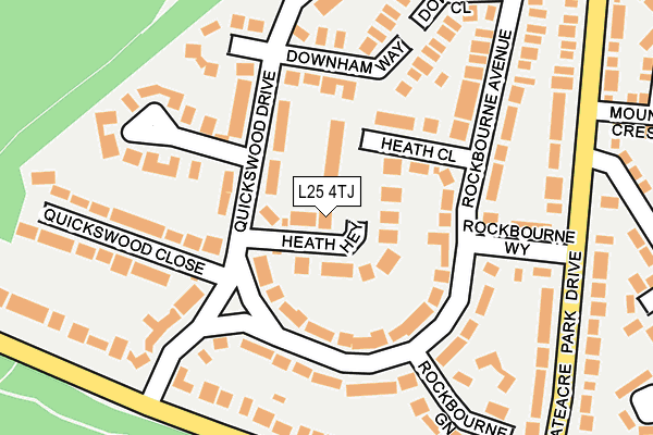 L25 4TJ map - OS OpenMap – Local (Ordnance Survey)