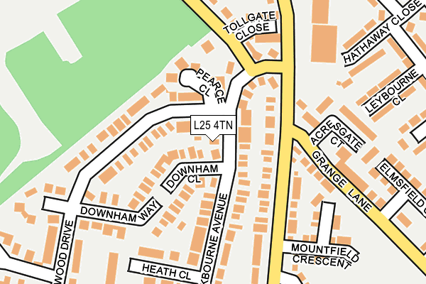 L25 4TN map - OS OpenMap – Local (Ordnance Survey)