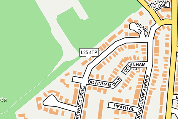 L25 4TP map - OS OpenMap – Local (Ordnance Survey)