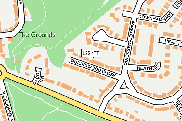 L25 4TT map - OS OpenMap – Local (Ordnance Survey)