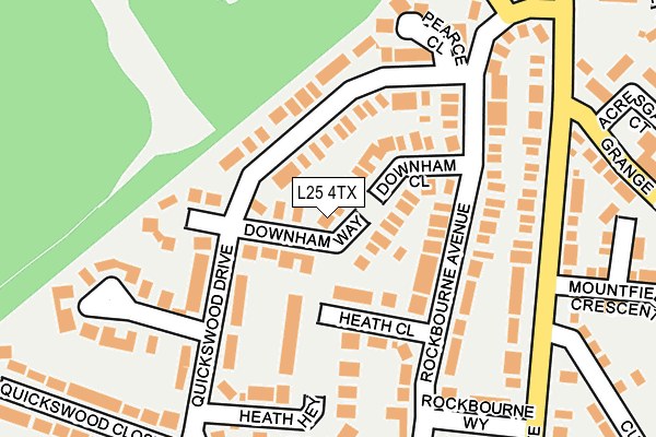 L25 4TX map - OS OpenMap – Local (Ordnance Survey)