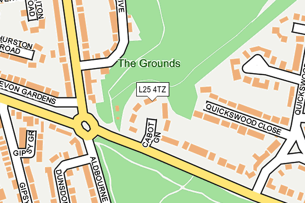 L25 4TZ map - OS OpenMap – Local (Ordnance Survey)