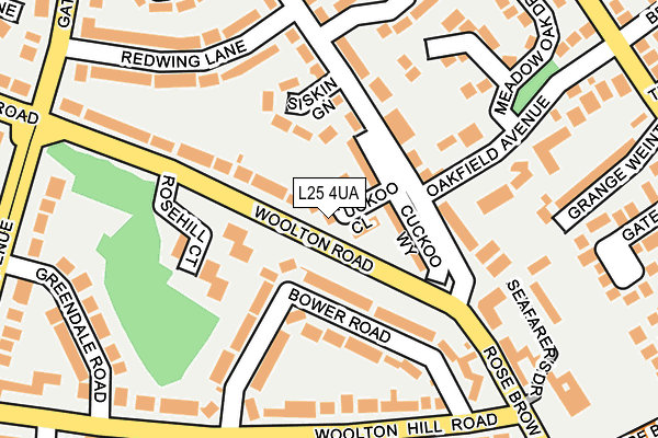 L25 4UA map - OS OpenMap – Local (Ordnance Survey)