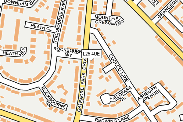 L25 4UE map - OS OpenMap – Local (Ordnance Survey)