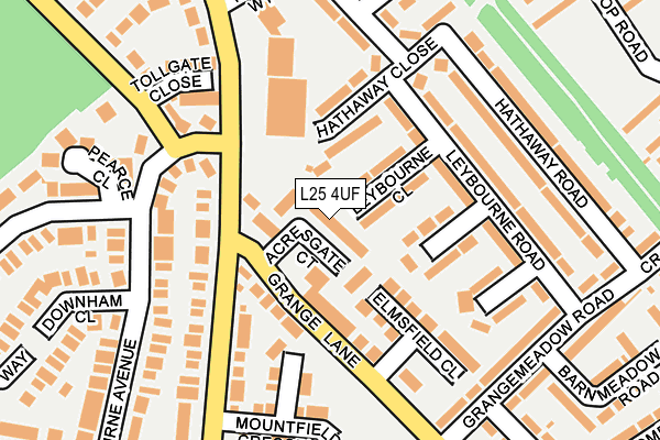 L25 4UF map - OS OpenMap – Local (Ordnance Survey)