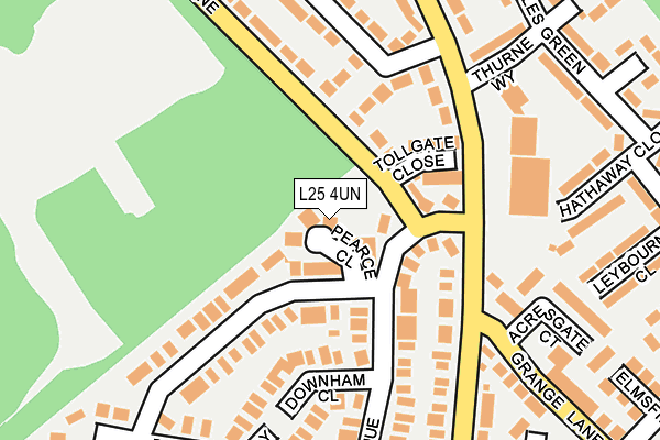 L25 4UN map - OS OpenMap – Local (Ordnance Survey)