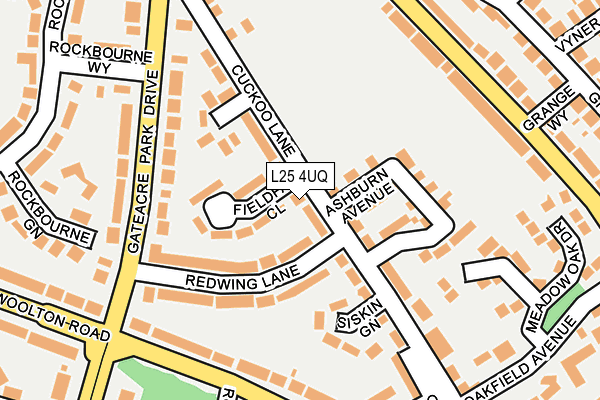 L25 4UQ map - OS OpenMap – Local (Ordnance Survey)