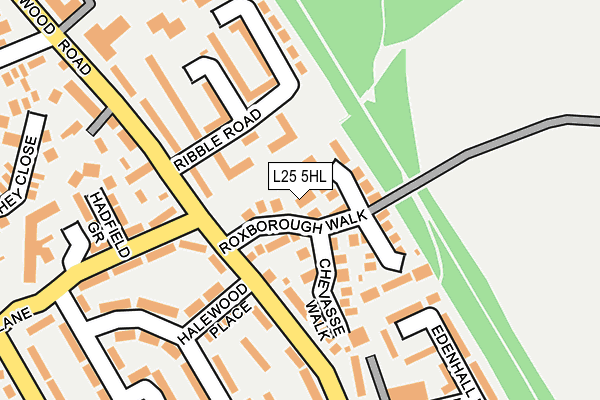 L25 5HL map - OS OpenMap – Local (Ordnance Survey)