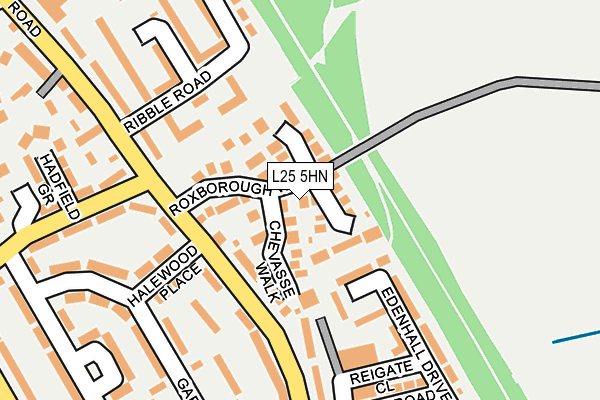 L25 5HN map - OS OpenMap – Local (Ordnance Survey)