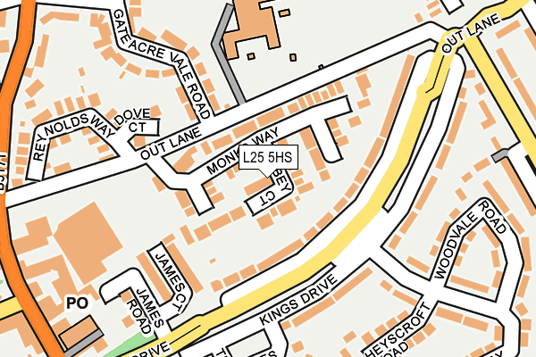 L25 5HS map - OS OpenMap – Local (Ordnance Survey)