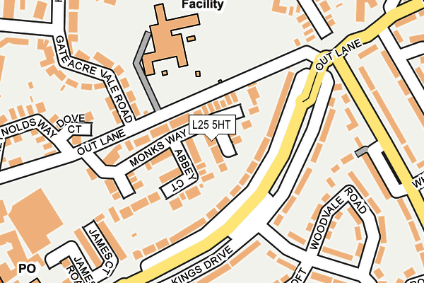 L25 5HT map - OS OpenMap – Local (Ordnance Survey)