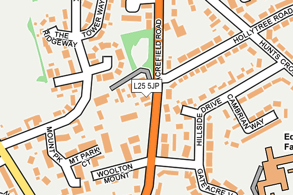 L25 5JP map - OS OpenMap – Local (Ordnance Survey)