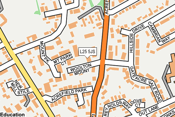 L25 5JS map - OS OpenMap – Local (Ordnance Survey)