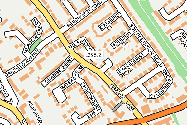 L25 5JZ map - OS OpenMap – Local (Ordnance Survey)