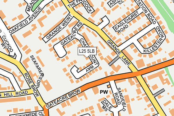 L25 5LB map - OS OpenMap – Local (Ordnance Survey)