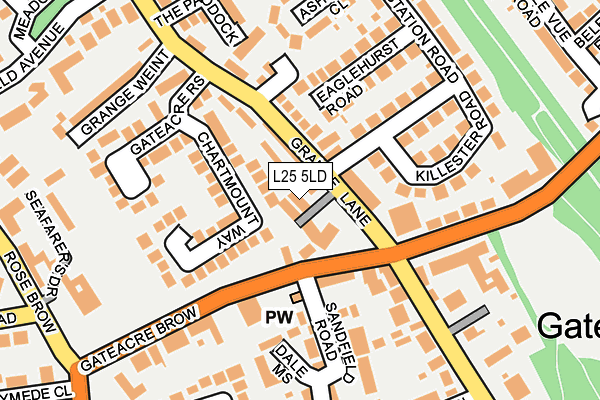 L25 5LD map - OS OpenMap – Local (Ordnance Survey)