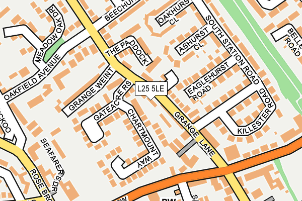 L25 5LE map - OS OpenMap – Local (Ordnance Survey)