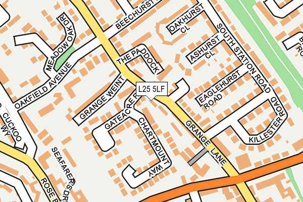 L25 5LF map - OS OpenMap – Local (Ordnance Survey)