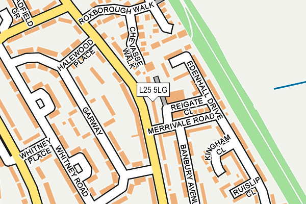 L25 5LG map - OS OpenMap – Local (Ordnance Survey)