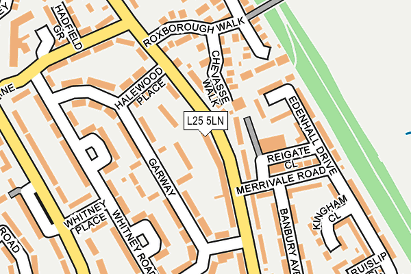 L25 5LN map - OS OpenMap – Local (Ordnance Survey)