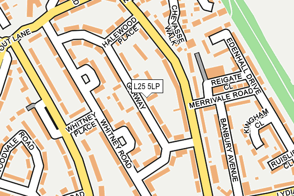 L25 5LP map - OS OpenMap – Local (Ordnance Survey)