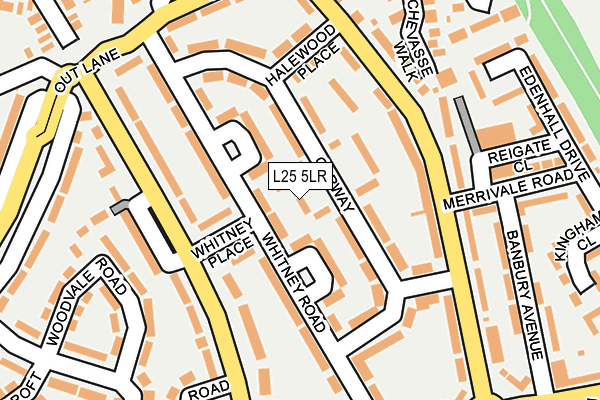 L25 5LR map - OS OpenMap – Local (Ordnance Survey)