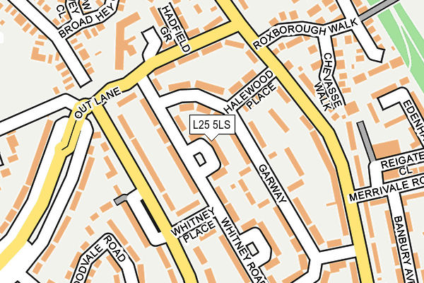 L25 5LS map - OS OpenMap – Local (Ordnance Survey)