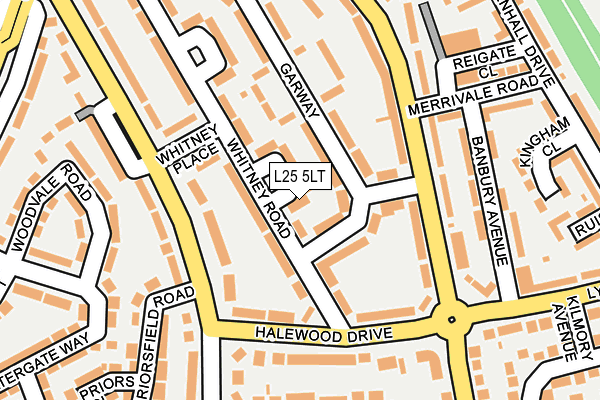 L25 5LT map - OS OpenMap – Local (Ordnance Survey)