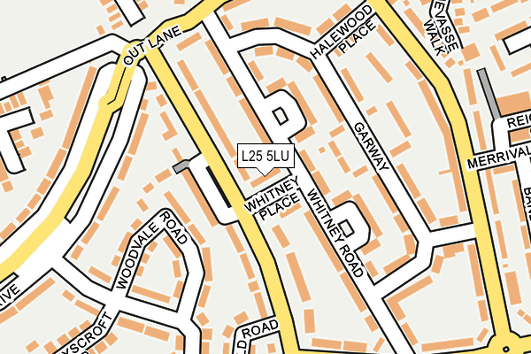 L25 5LU map - OS OpenMap – Local (Ordnance Survey)