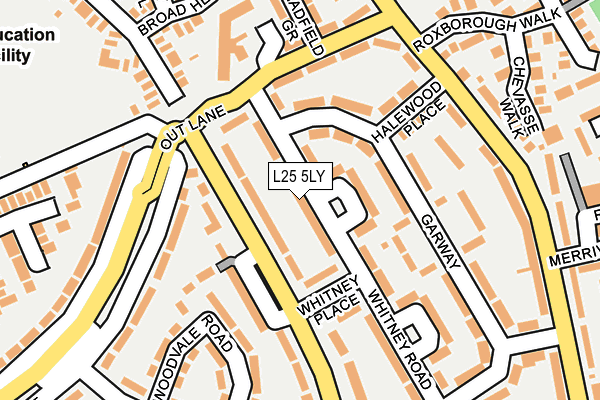 L25 5LY map - OS OpenMap – Local (Ordnance Survey)