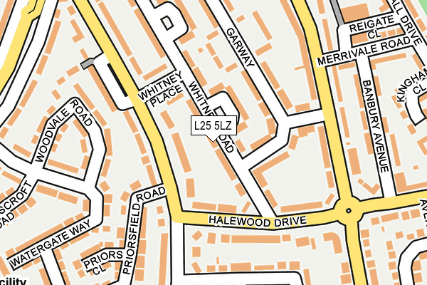 L25 5LZ map - OS OpenMap – Local (Ordnance Survey)