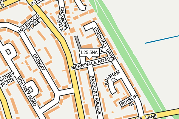 L25 5NA map - OS OpenMap – Local (Ordnance Survey)