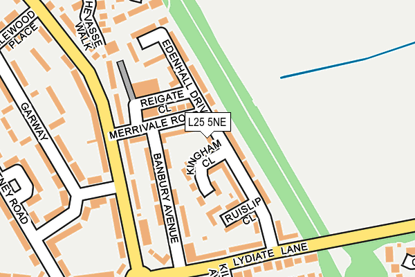 L25 5NE map - OS OpenMap – Local (Ordnance Survey)