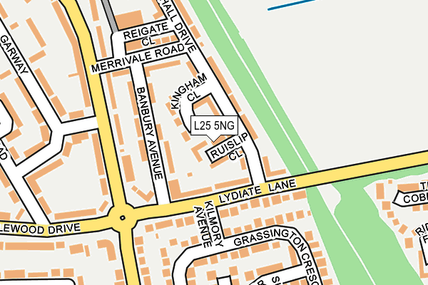 L25 5NG map - OS OpenMap – Local (Ordnance Survey)