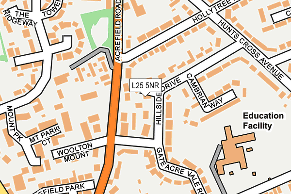 L25 5NR map - OS OpenMap – Local (Ordnance Survey)