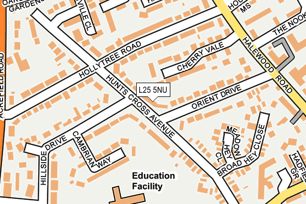 L25 5NU map - OS OpenMap – Local (Ordnance Survey)