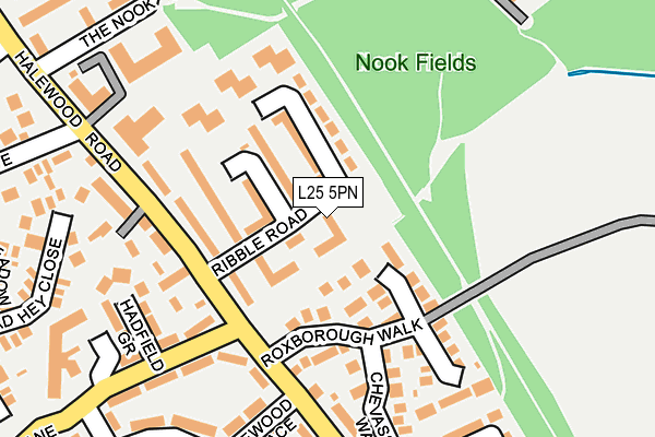 L25 5PN map - OS OpenMap – Local (Ordnance Survey)