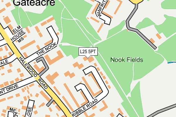 L25 5PT map - OS OpenMap – Local (Ordnance Survey)