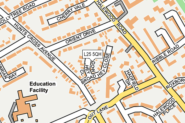 L25 5QH map - OS OpenMap – Local (Ordnance Survey)
