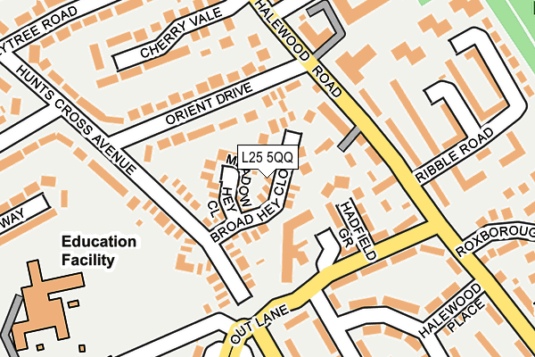 L25 5QQ map - OS OpenMap – Local (Ordnance Survey)