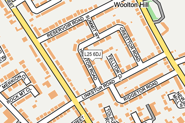 L25 6DJ map - OS OpenMap – Local (Ordnance Survey)