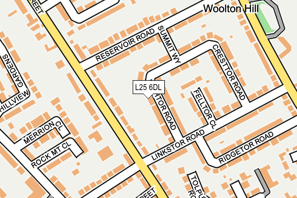 L25 6DL map - OS OpenMap – Local (Ordnance Survey)