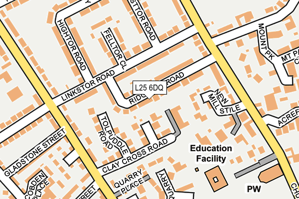 L25 6DQ map - OS OpenMap – Local (Ordnance Survey)