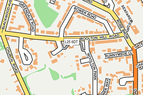 L25 6DT map - OS OpenMap – Local (Ordnance Survey)