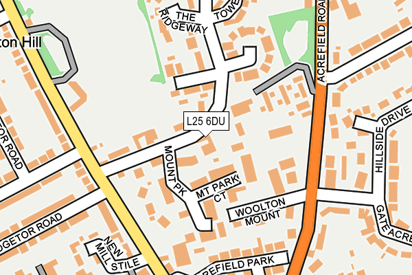 L25 6DU map - OS OpenMap – Local (Ordnance Survey)