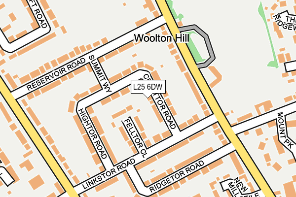 L25 6DW map - OS OpenMap – Local (Ordnance Survey)